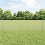 vidaXL Îngrădire cu stâlpi Argintiu 0.6 x 25 m Oțel