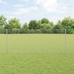 vidaXL Îngrădire cu stâlpi Argintiu 1 x 25 m Oțel vidaXL Îngrădire cu stâlpi Argintiu 1 x 25 m Oțel