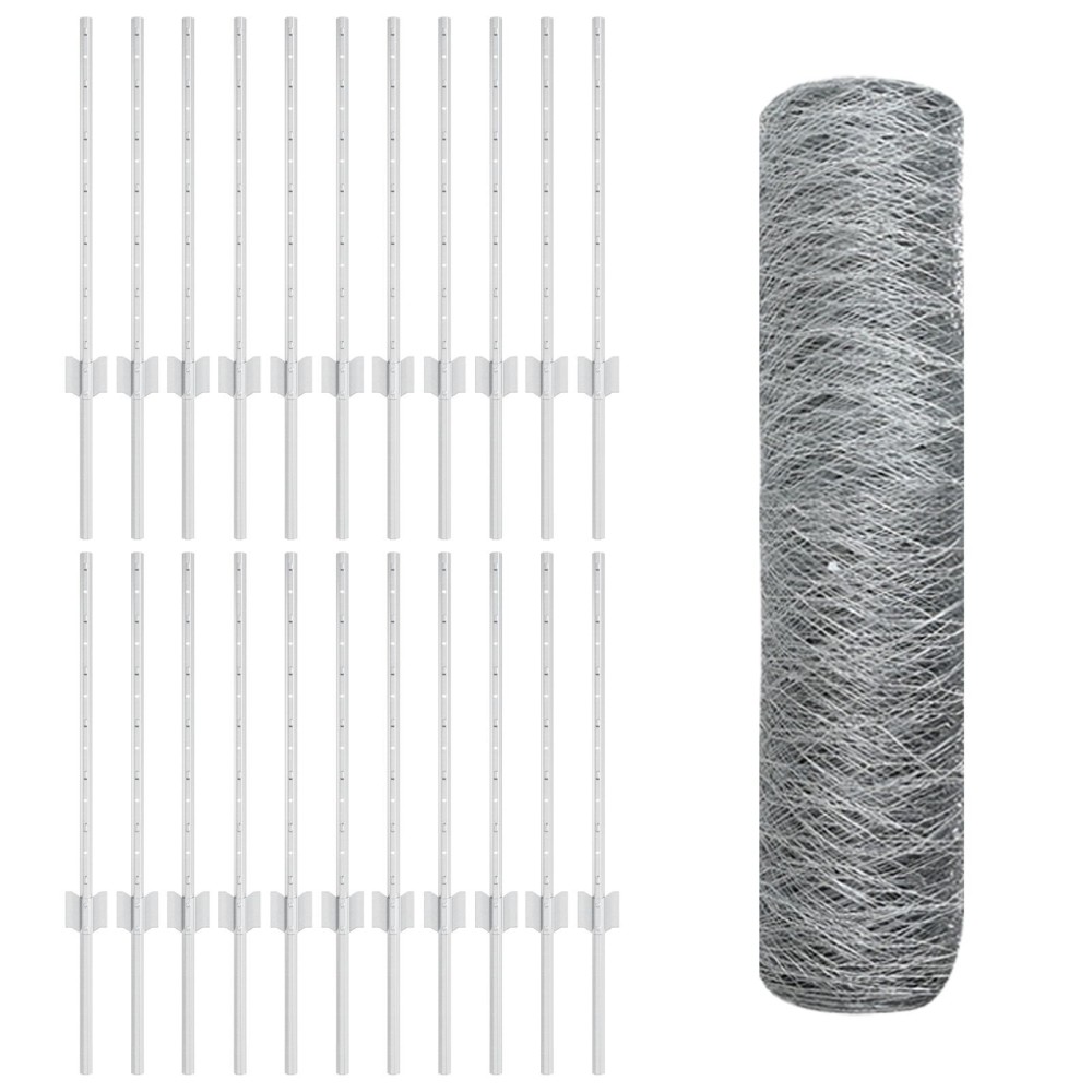 Stâlpi de Împrejmuire vidaXL 11 buc U-Channel 60 cm Oțel Galvanizat