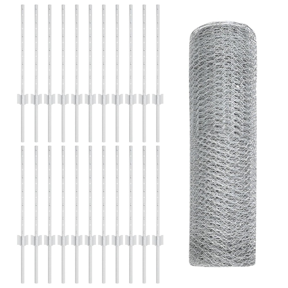 vidaXL Stâlpi de împrejmuire 11 pcs U-Channel 60 cm Oțel Galvanizat
