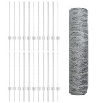 vidaXL Îngrădire cu stâlpi Argintiu 0.8 x 50 m Oțel