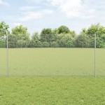 vidaXL Îngrădire cu stâlpi Argintiu 1.2 x 50 m Oțel vidaXL Îngrădire cu stâlpi Argintiu 1.2 x 50 m Oțel