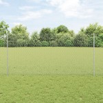 vidaXL Îngrădire cu stâlpi Argintiu 1.2 x 50 m Oțel vidaXL Îngrădire cu stâlpi Argintiu 1.2 x 50 m Oțel