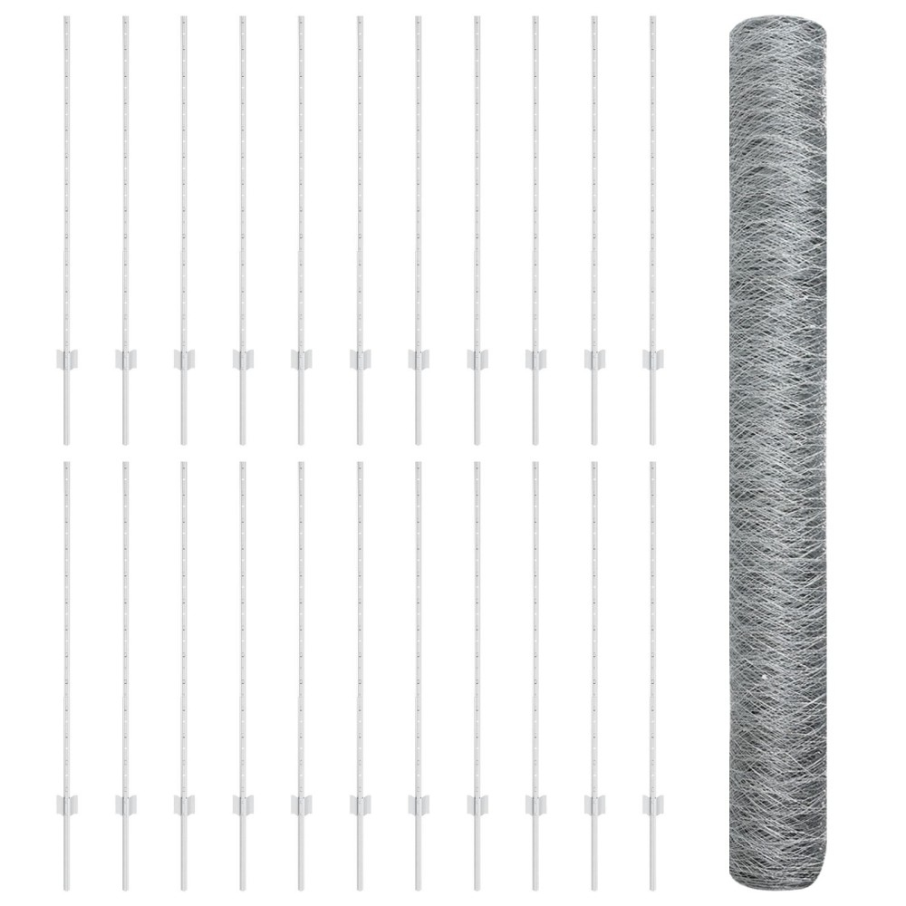 Posturi de gard vidaXL 22 buc U-Channel 120 cm Oțel galvanizat