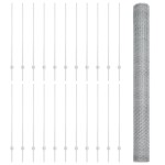 vidaXL Îngrădire cu stâlpi Argintiu 1.4 x 50 m Oțel vidaXL Îngrădire cu stâlpi Argintiu 1.4 x 50 m Oțel