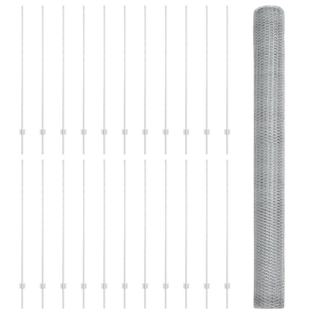 Posturi de gard vidaXL 22 buc U-Channel 160 cm Oțel galvanizat
