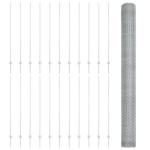 vidaXL Îngrădire cu stâlpi Argintiu 1.6 x 50 m Oțel vidaXL Îngrădire cu stâlpi Argintiu 1.6 x 50 m Oțel