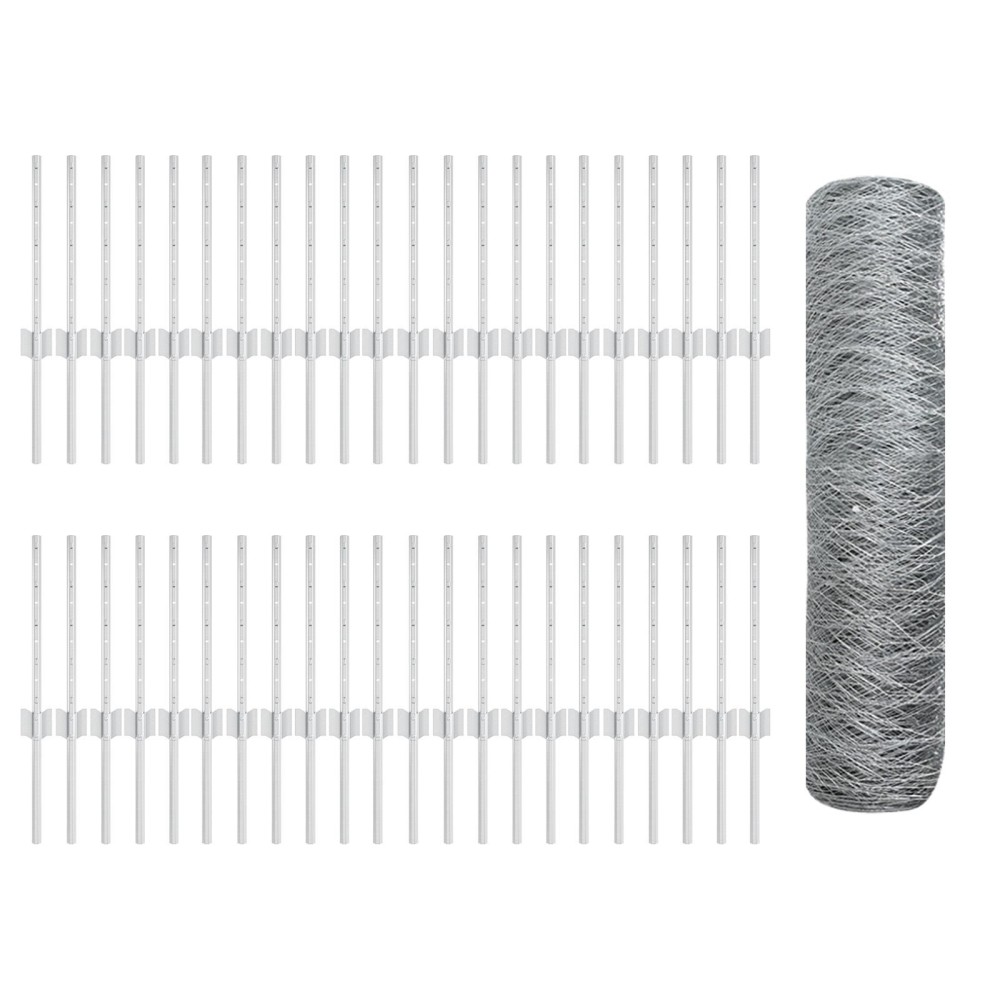 vidaXL Set Stâlpi de Îngrădire 11 buc U-Channel 40 cm Oțel Galvanizat