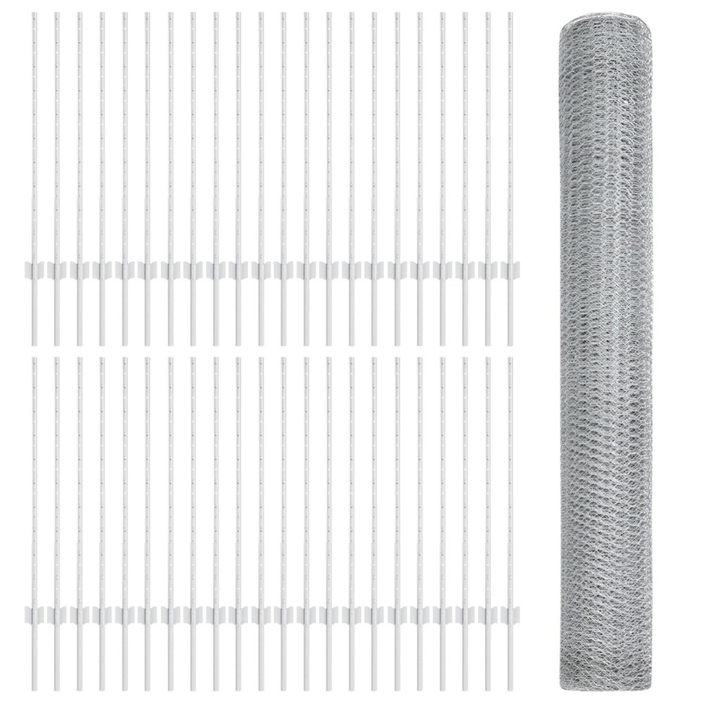 Stâlpi de gard vidaXL 22 buc U-Channel 100 cm Oțel galvanizat