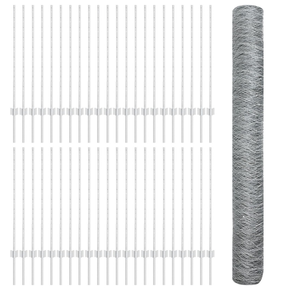 Stâlpi de Gard vidaXL 22 buc U-Channel 100 cm Oțel Galvanizat