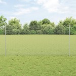 vidaXL Îngrădire cu stâlpi Argintiu 1.2 x 100 m Oțel vidaXL Îngrădire cu stâlpi Argintiu 1.2 x 100 m Oțel