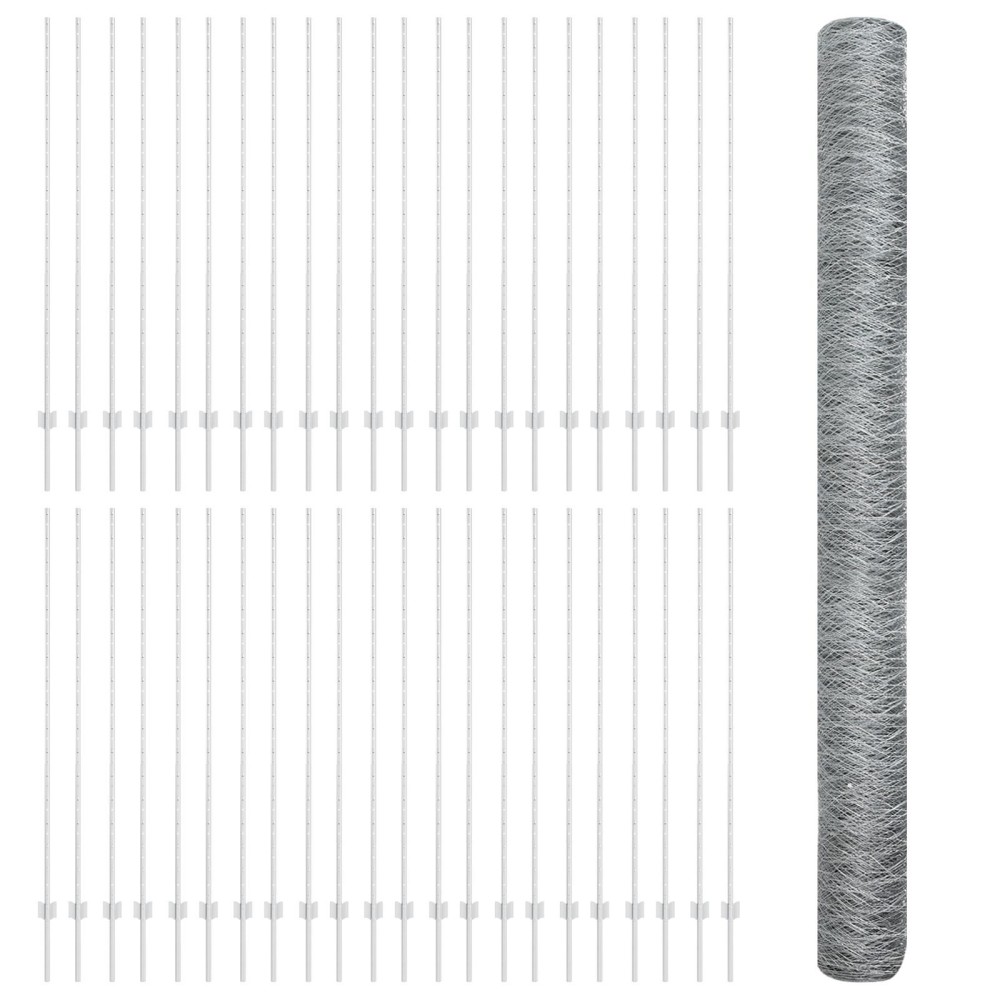 vidaXL Stâlpi de Îngrădire 22 buc U-Channel 150 cm Oțel galvanizat