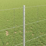 vidaXL Gard și Stâlp Argintiu 1 x 25 m Oțel