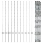 vidaXL Gard și Stâlp Argintiu 1 x 25 m Oțel