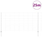 vidaXL Gard cu Stâlp Argintiu 1,2 x 25 m Oțel