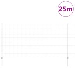 vidaXL Gard cu Stâlp Argintiu 1,2 x 25 m Oțel