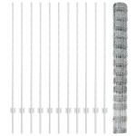 vidaXL Gard cu Stâlp Argintiu 1,4 x 25 m Oțel