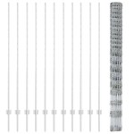 vidaXL Gard și Stâlp Argintiu 1,6 x 25 m Oțel