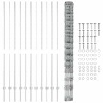 vidaXL Gard și Stâlp Argintiu 1,6 x 25 m Oțel