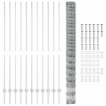 vidaXL Gard și Stâlp Argintiu 1,6 x 25 m Oțel