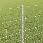 vidaXL Gard și Stâlp Argintiu 1 x 50 m Oțel