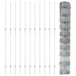 vidaXL Gard și Stâlp Argintiu 1 x 50 m Oțel