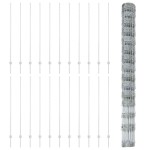 vidaXL Gard și Stâlp Argintiu 1,6 x 50 m Oțel