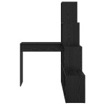 vidaXL Birou de colț cu raft Stejar negru 101.5 x 149.5 x 149.5 cm
