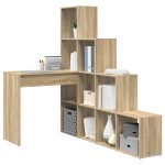 vidaXL Birou de colț cu raft Stejar sonoma 101.5 x 149.5 x 149.5 cm