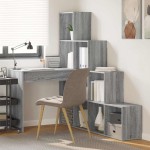 vidaXL Birou de colț sonoma gri 101.5 x 149.5 x 149.5 cm Lemn compozit
