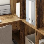 vidaXL Birou de colț Lemn Vechi 101,5 x 149,5 x 149,5 cm Lemn compozit