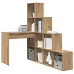 vidaXL Birou de colț cu raft stejar artizanal 101.5 x 149.5 x 149.5 cm