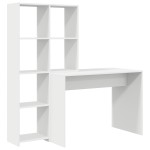 vidaXL Birou cu raft cu depozitare Alb 138.5 x 55 x 143 cm Lemn compozit