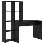 vidaXL Birou cu raft Stejar negru 138.5 x 55 x 143 cm Lemn compozit vidaXL Birou cu raft Stejar negru 138.5 x 55 x 143 cm Lemn compozit