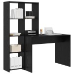 vidaXL Birou cu raft Stejar negru 138.5 x 55 x 143 cm Lemn compozit vidaXL Birou cu raft Stejar negru 138.5 x 55 x 143 cm Lemn compozit