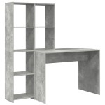 vidaXL Birou cu raft cu depozitare Gri beton 138.5 x 55 x 143 cm Lemn compozit vidaXL Birou cu raft cu depozitare Gri beton 138.5 x 55 x 143 cm Lemn compozit