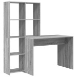 vidaXL Birou cu raft sonoma gri 138.5 x 55 x 143 cm Lemn compozit vidaXL Birou cu raft sonoma gri 138.5 x 55 x 143 cm Lemn compozit
