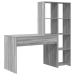 vidaXL Birou cu raft sonoma gri 138.5 x 55 x 143 cm Lemn compozit vidaXL Birou cu raft sonoma gri 138.5 x 55 x 143 cm Lemn compozit
