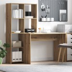 vidaXL Birou stejar artizanal 138.5 x 55 x 143 cm Lemn compozit