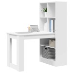 vidaXL Birou cu raft cu depozitare Alb 122 x 67 x 145 cm vidaXL Birou cu raft cu depozitare Alb 122 x 67 x 145 cm