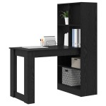 vidaXL Birou cu raft cu depozitare Stejar negru 122 x 67 x 145 cm vidaXL Birou cu raft cu depozitare Stejar negru 122 x 67 x 145 cm
