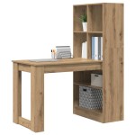 vidaXL Birou cu raft cu depozitare stejar artizanal 122 x 67 x 145 cm vidaXL Birou cu raft cu depozitare stejar artizanal 122 x 67 x 145 cm