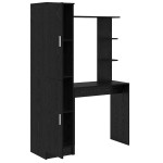 vidaXL Birou 2 pcs Stejar Negru