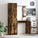 vidaXL Birou 2 pcs Stejar fumuriu