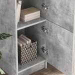 vidaXL Biroul cu stocare Gri Beton Lemn Prelucrat vidaXL Biroul cu stocare Gri Beton Lemn Prelucrat
