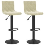 vidaXL Scaune de bar, 2 buc., crem, catifea vidaXL Scaune de bar, 2 buc., crem, catifea