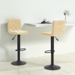 vidaXL Scaune de bar, 2 buc., crem, catifea vidaXL Scaune de bar, 2 buc., crem, catifea