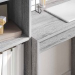 vidaXL Birou cu sertar 2 pcs Gri Sonoma