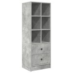 vidaXL Birou cu stocare gri beton din MDF vidaXL Birou cu stocare gri beton din MDF