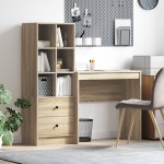 vidaXL Birou cu Stocare Sonoma Oak Lemn Inginerizat vidaXL Birou cu Stocare Sonoma Oak Lemn Inginerizat